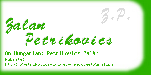 zalan petrikovics business card